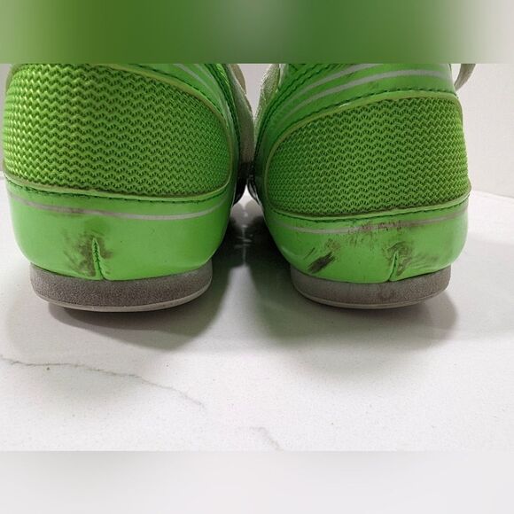 Ringside Diablo Boxing wrestling leather Shoes neon Green size 5 . Breathable - Picture 10 of 13